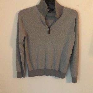 Ralph Lauren polo size small quarter zip sweater grey/white stripes